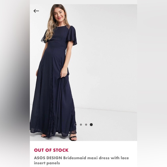 ASOS DESIGN Bridesmaid maxi dress with lace insert panels - OUT OF STOCK ONLINE - Picture 2 of 4
